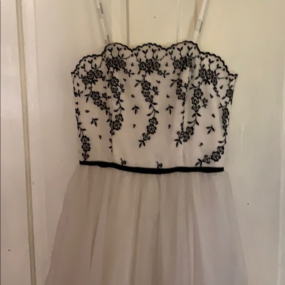 White and black formal dress